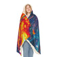 "Neon Digital Illusions" - NEON Infinity Patterns Art Hooded Snuggle Blanket