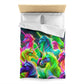 Alessandro di Vanetti - NEON Unicorns Microfiber Duvet Cover