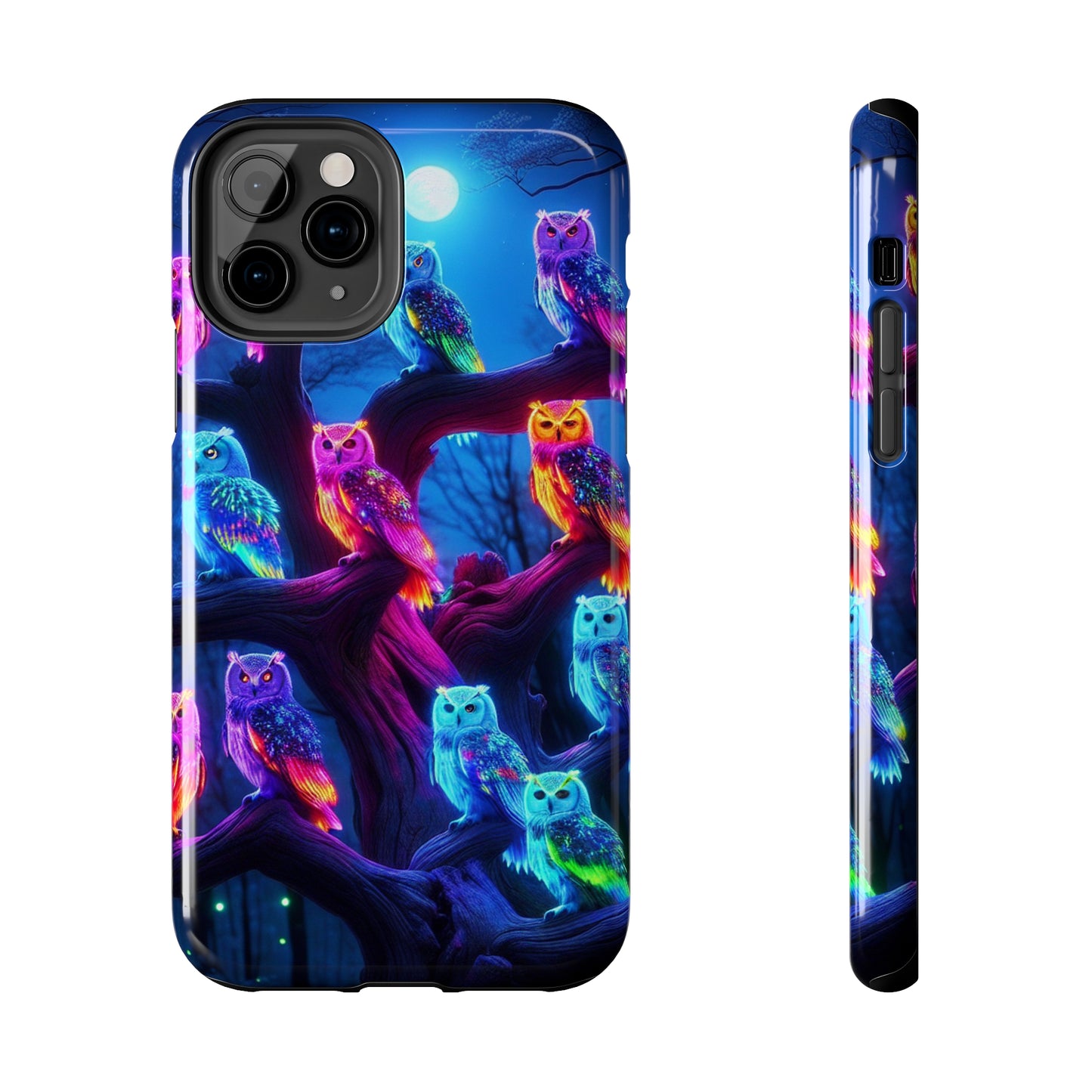 "Neon Nocturne" NEON Owls Tough Phone Case
