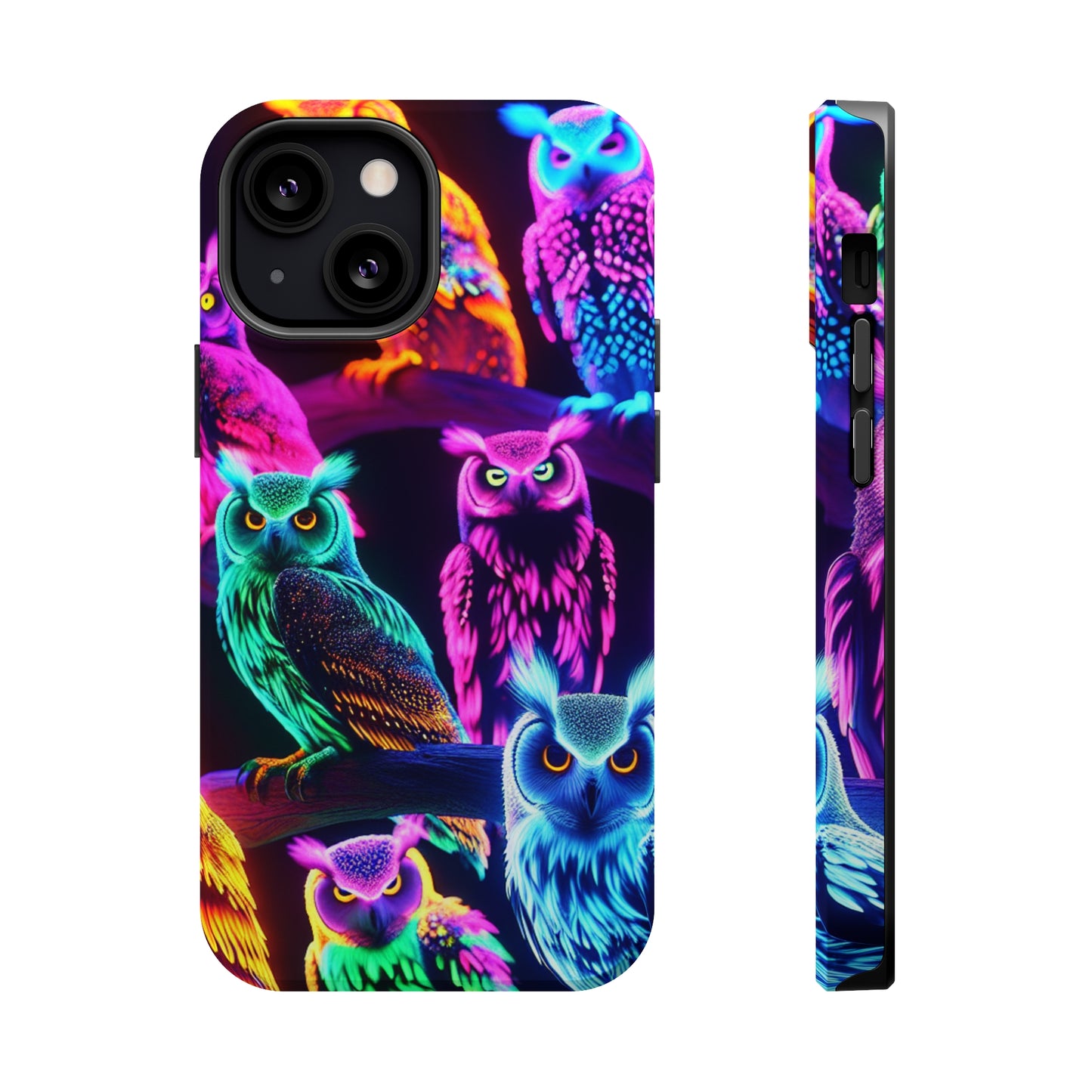 Neon Night Owls. Neon Owls Premium Art Magsafe Magnet Tough IPhone 13 14 15 Pro Plus Max and Mini in Matte and Glossy Phone cases