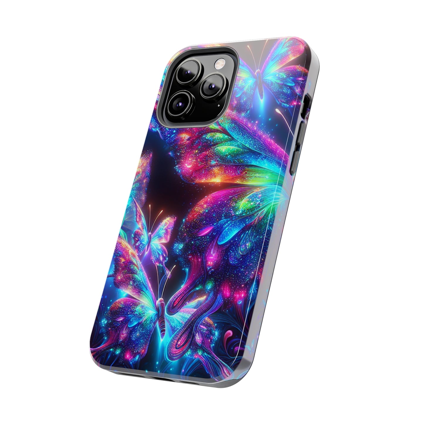 "Butterfly Prism Eruption" NEON Butterflies Tough Phone Case