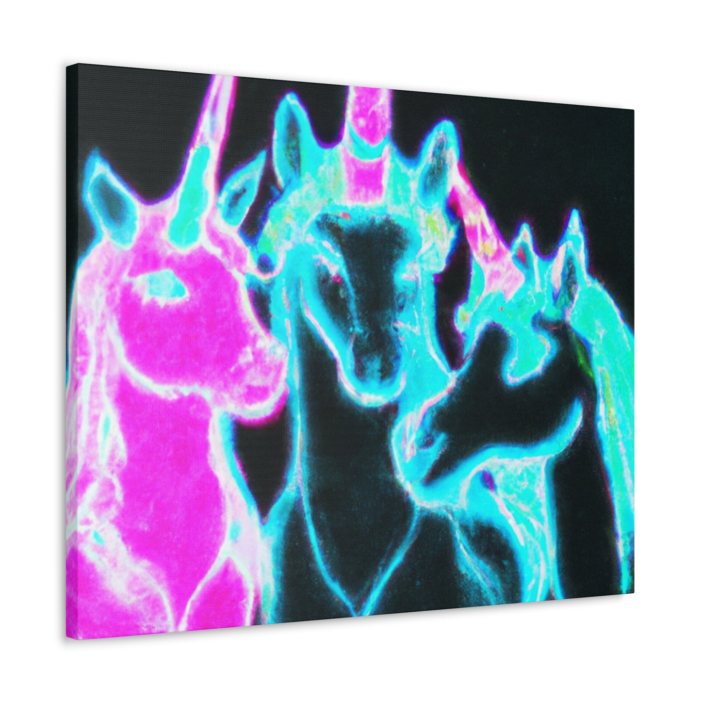 "Neon Magic: The Rainbow of Unicorns". NEON Unicorns Art Canvas