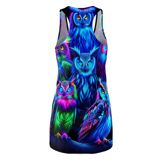 Neon Night Owls. Neon Owls Racerback Dress
