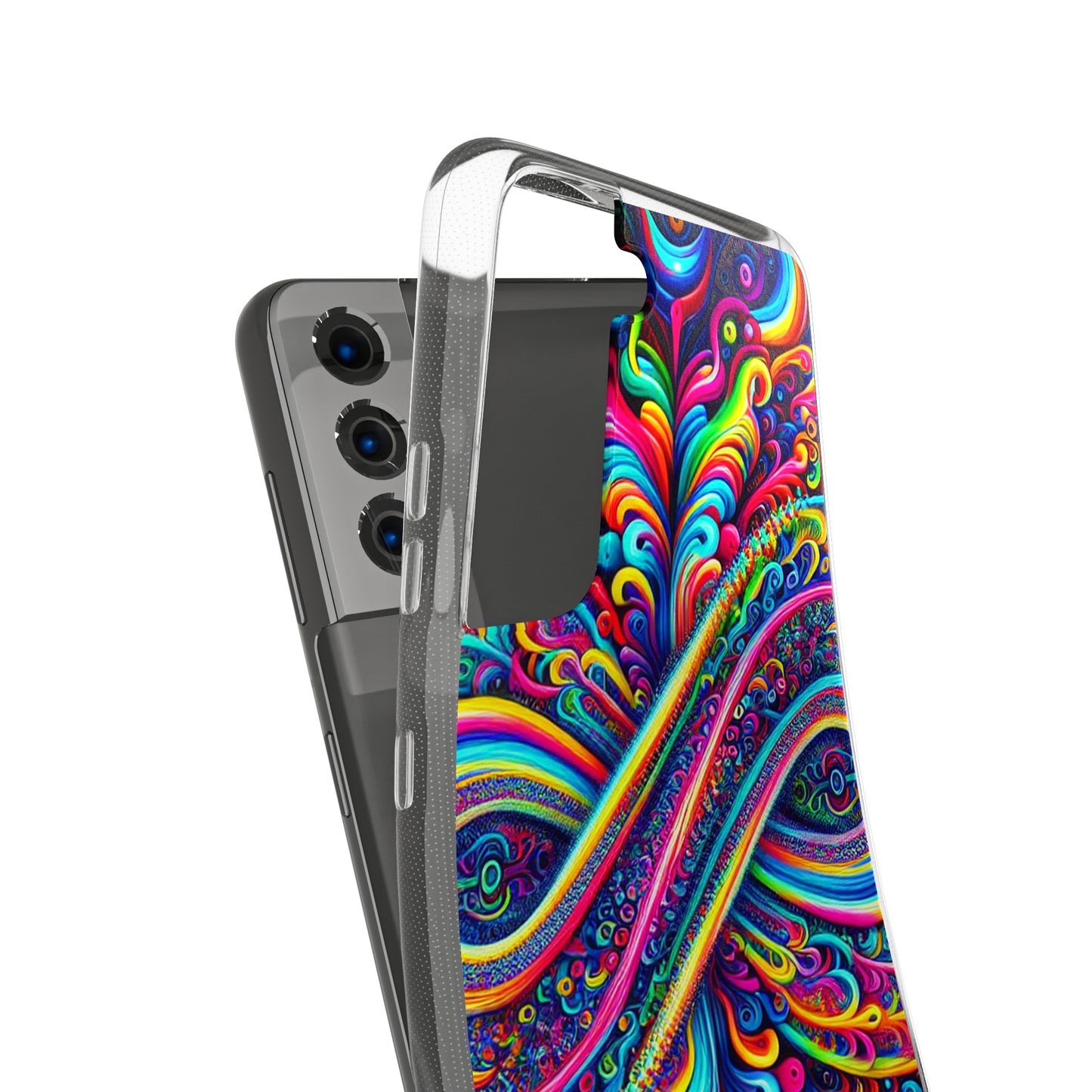 'Infinite Neon Illusion' Infinity Patterns Art Polycarbonate Phone Case