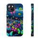 "Neon Flight Spectacle" NEON Butterflies Tough Phone Case Iphone 6 7 8 9 10 11 12 13 14 SE X XR XS Pro Max Mini Plus