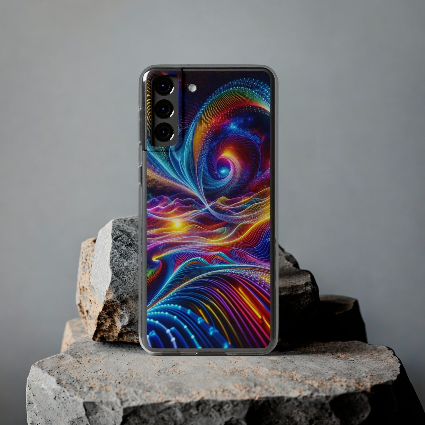 Neon Vortex. Infinity Patterns Art Polycarbonate Phone Case