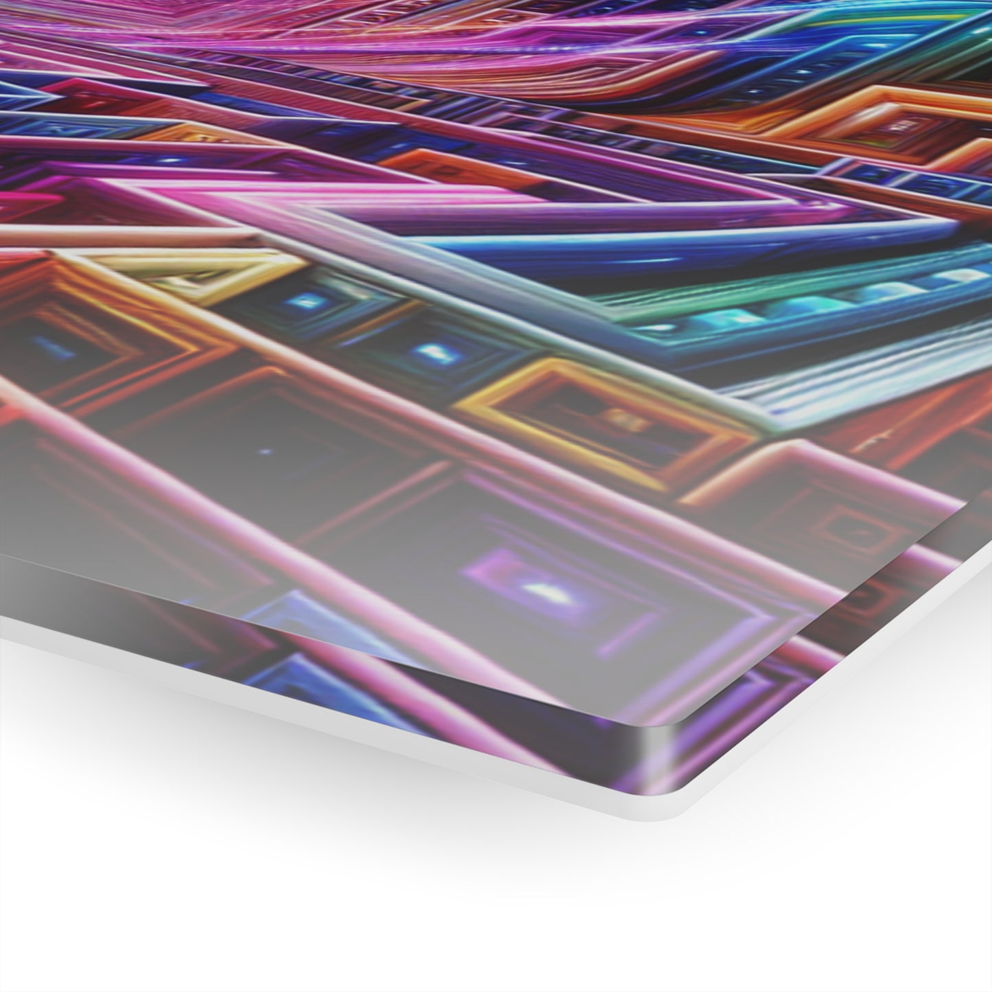 Neon Liminiscence Trippy infity Pattern 1/4" Glossy Acrylic Art