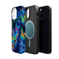 "Atmospheric Fluorescence" Neon Butterflies Premium Art Magsafe Magnet Tough IPhone 13 14 15 Pro Plus Max and Mini in Matte and Glossy Phone cases