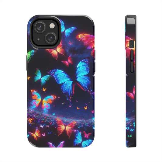"Neon Glowing Flight" NEON Butterflies Tough Phone Case