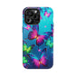 Vivid Glinting Neon Butterflies Neon Butterflies Premium Art Magsafe Magnet Tough IPhone 13 14 15 Pro Plus Max and Mini in Matte and Glossy Phone cases
