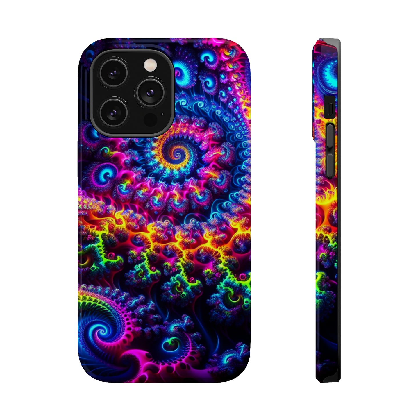 Twilight Infinyscape Neon Trippy Infinity Patterns Premium Art Magsafe Magnet Tough IPhone 13 14 15 Pro Plus Max and Mini in Matte and Glossy Phone cases