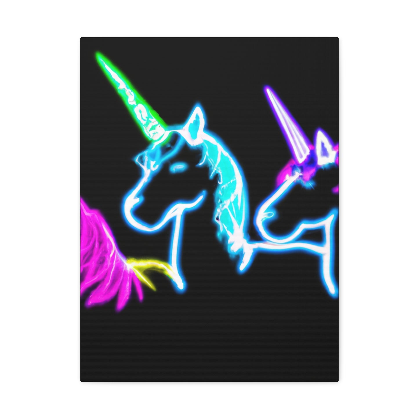 Neon Mystic Prismatic Unity NEON Unicorns Art Canvas