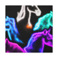 "Neon Harmony" NEON Unicorns Art Canvas