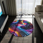 Neon Infinity Vortex Infinity Patterns Round Rug