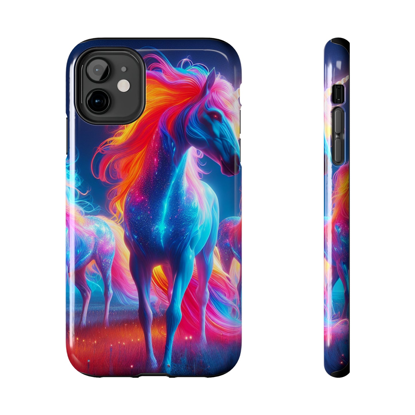 "Neon Dreamscapes: A Pride of Unicorns" NEON Unicorns Tough Phone Case