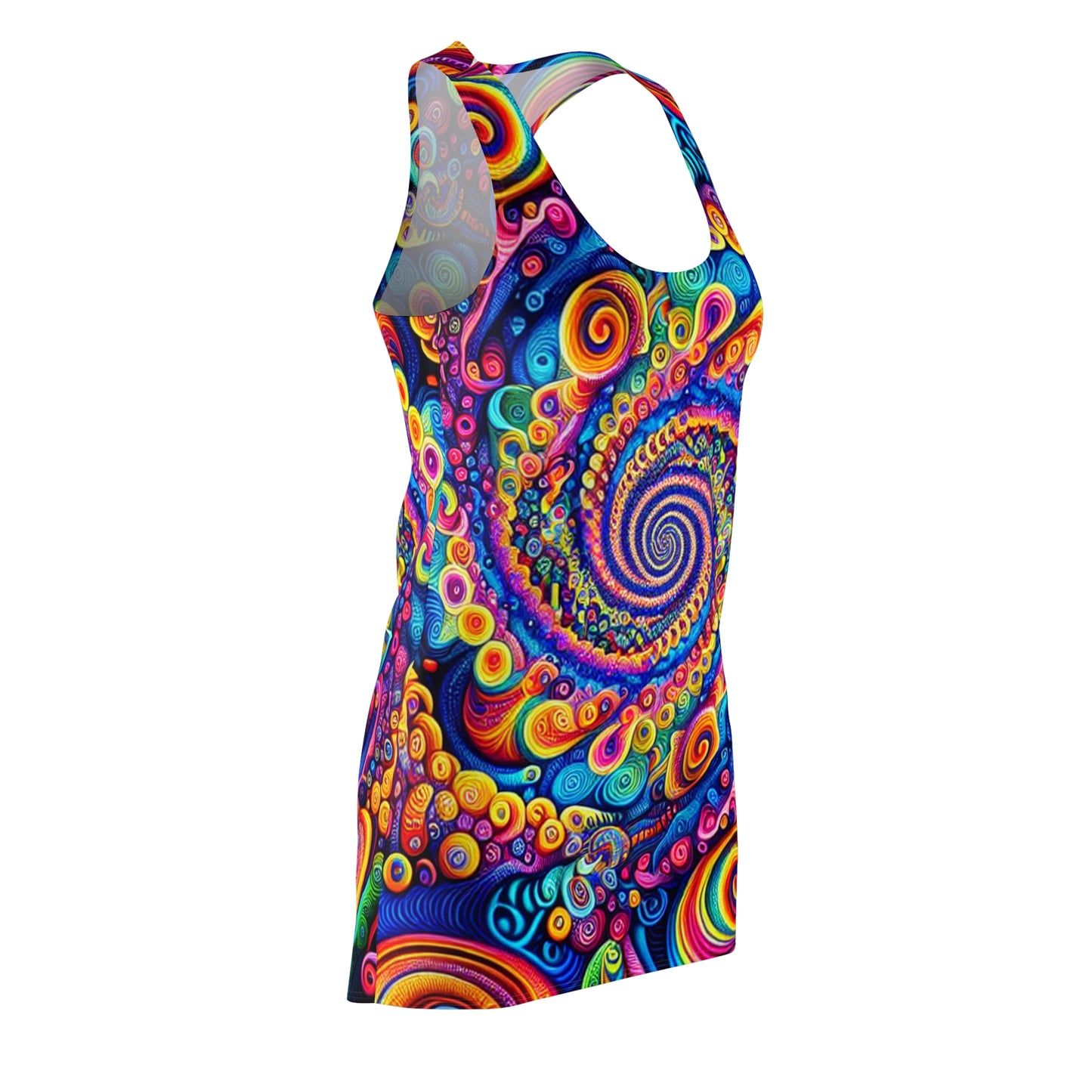 TDB Neon Infinty Cosmos. Trippy Infinity Patterns Racerback Dress