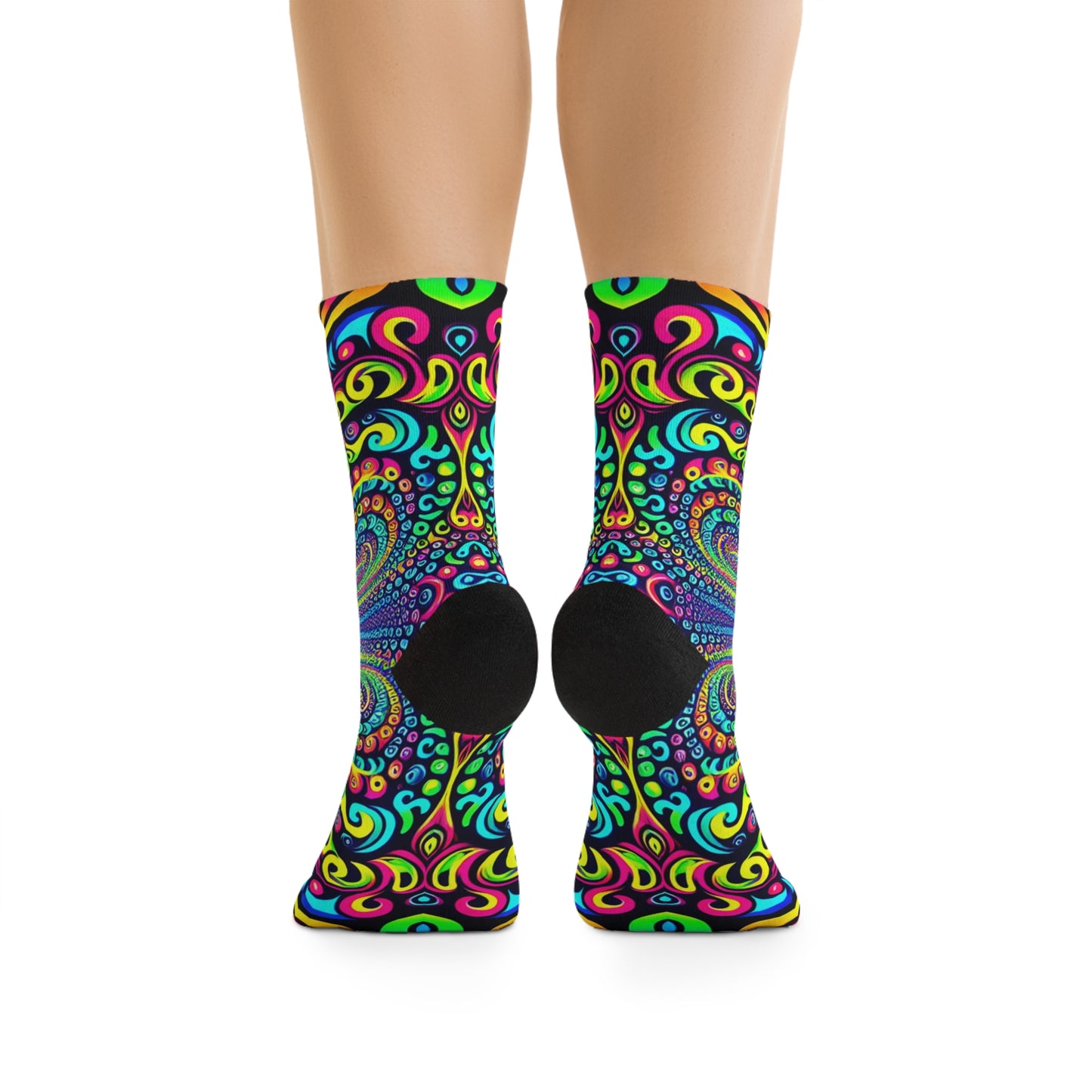 TDB "Neon Infinity Weave" Trippy Recycled Poly Socks