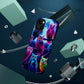 "Neon Splash of Owls" Neon Owls Premium Art Magsafe Magnet Tough IPhone 13 14 15 Pro Plus Max and Mini in Matte and Glossy Phone cases