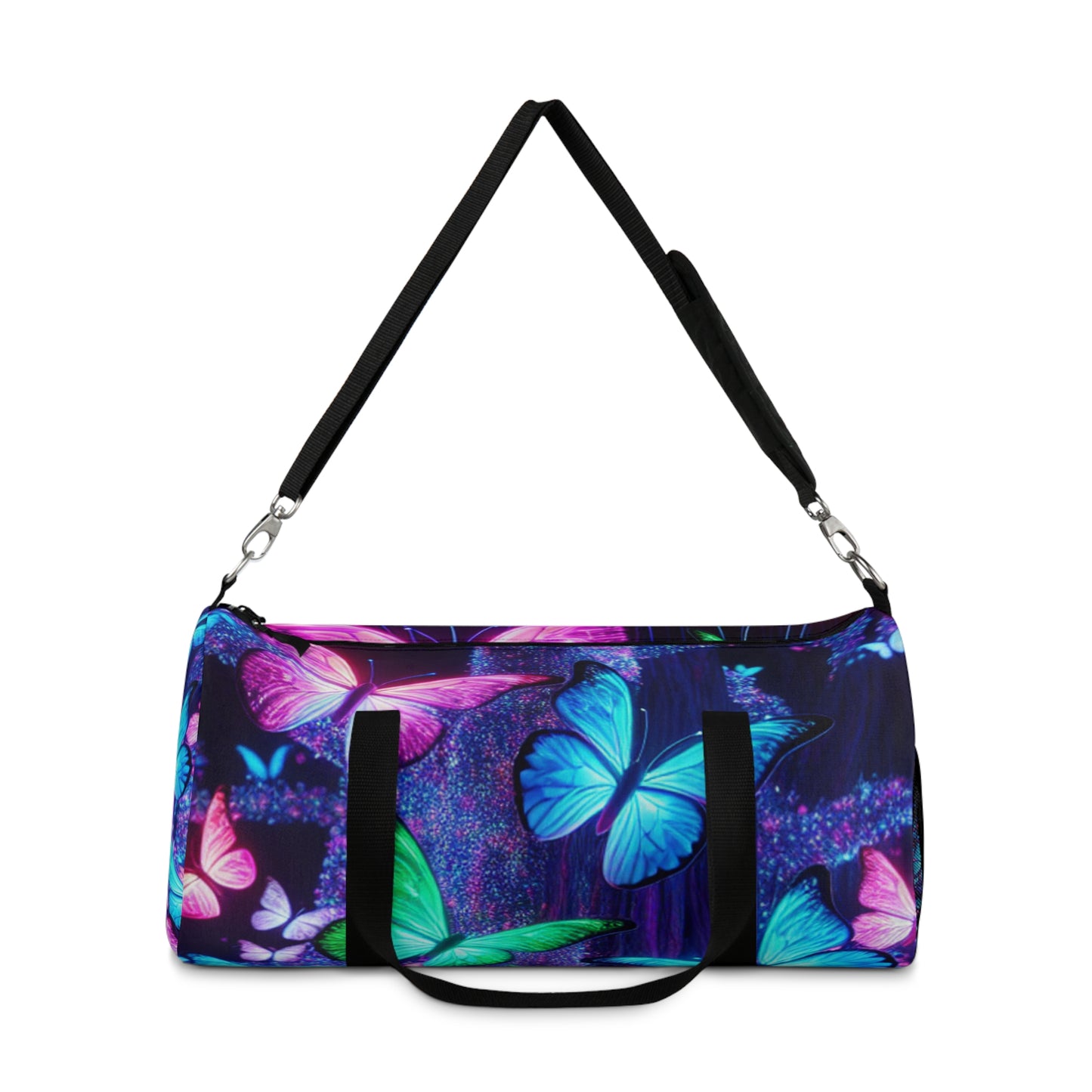 Neon Flight. - Neon Butterflies Duffle Bag