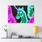 'Unicorns of the Electric Rainbow' NEON Unicorns Art Canvas