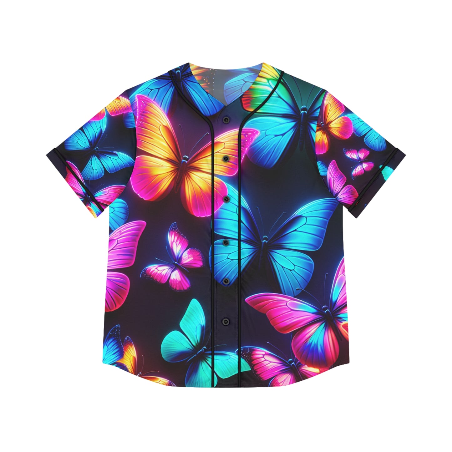 "Electric Fantasia" Neon Butterflies Womans Jersey