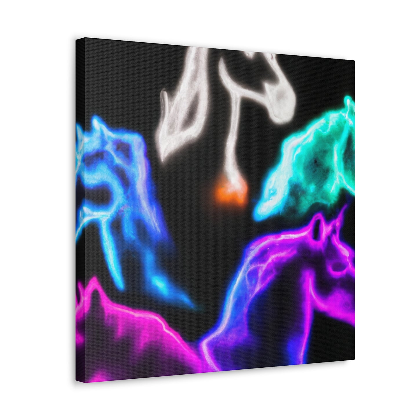"Neon Harmony" NEON Unicorns Art Canvas