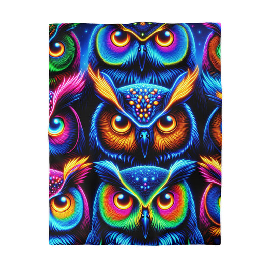 Giovanni da Cresta - NEON Owls Microfiber Duvet Cover