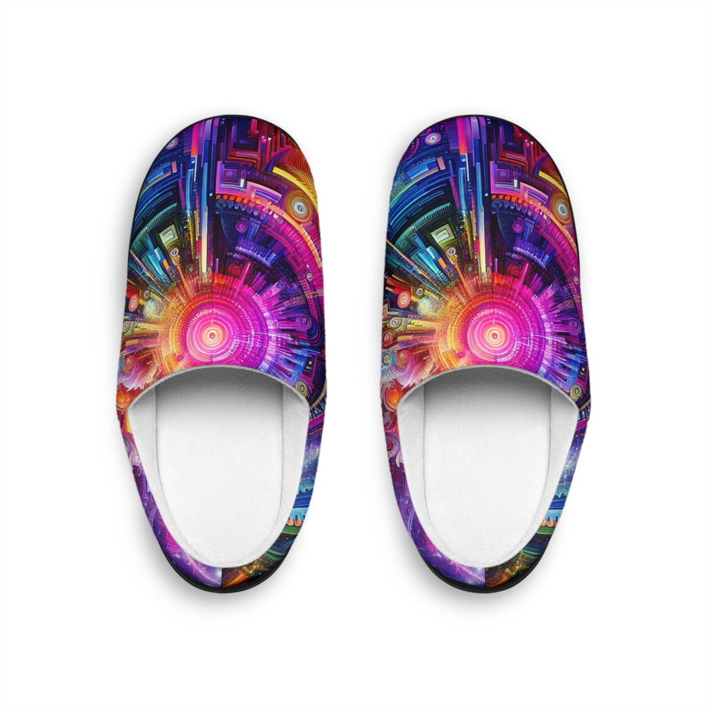 titled "Cyber Mindscapes":

"CyberMindzcape" - Neon Butterflies Woman's Indoor Slippers