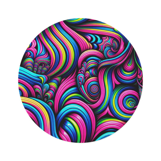 Neon Infinity Ecstasy Infinity Patterns Round Rug