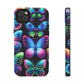 "Dance of the Neon Butterflies" NEON Butterflies Tough Phone Case Iphone 6 7 8 9 10 11 12 13 14 SE X XR XS Pro Max Mini Plus