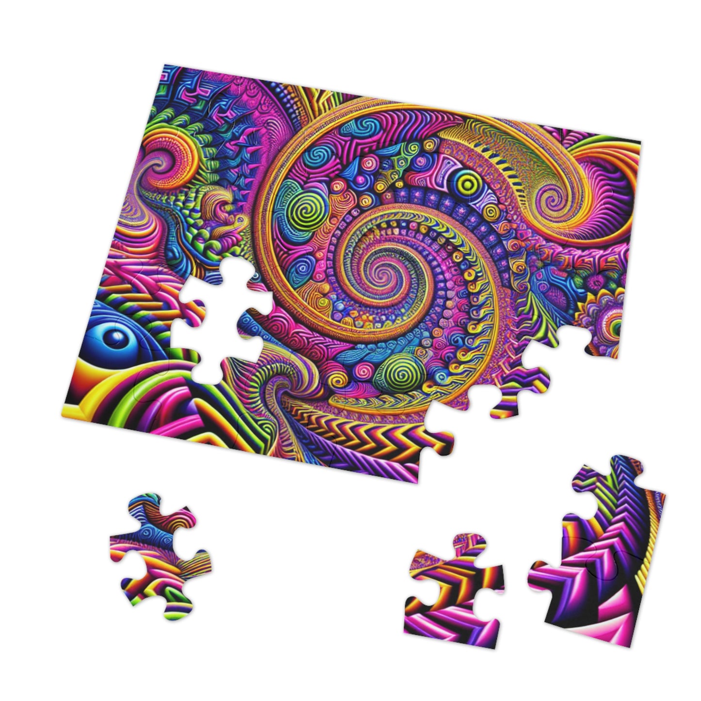VibNeoInfInf - Neon Trippy Infinity Patterns Puzzle 30, 110, 252, and 1000 Pieces