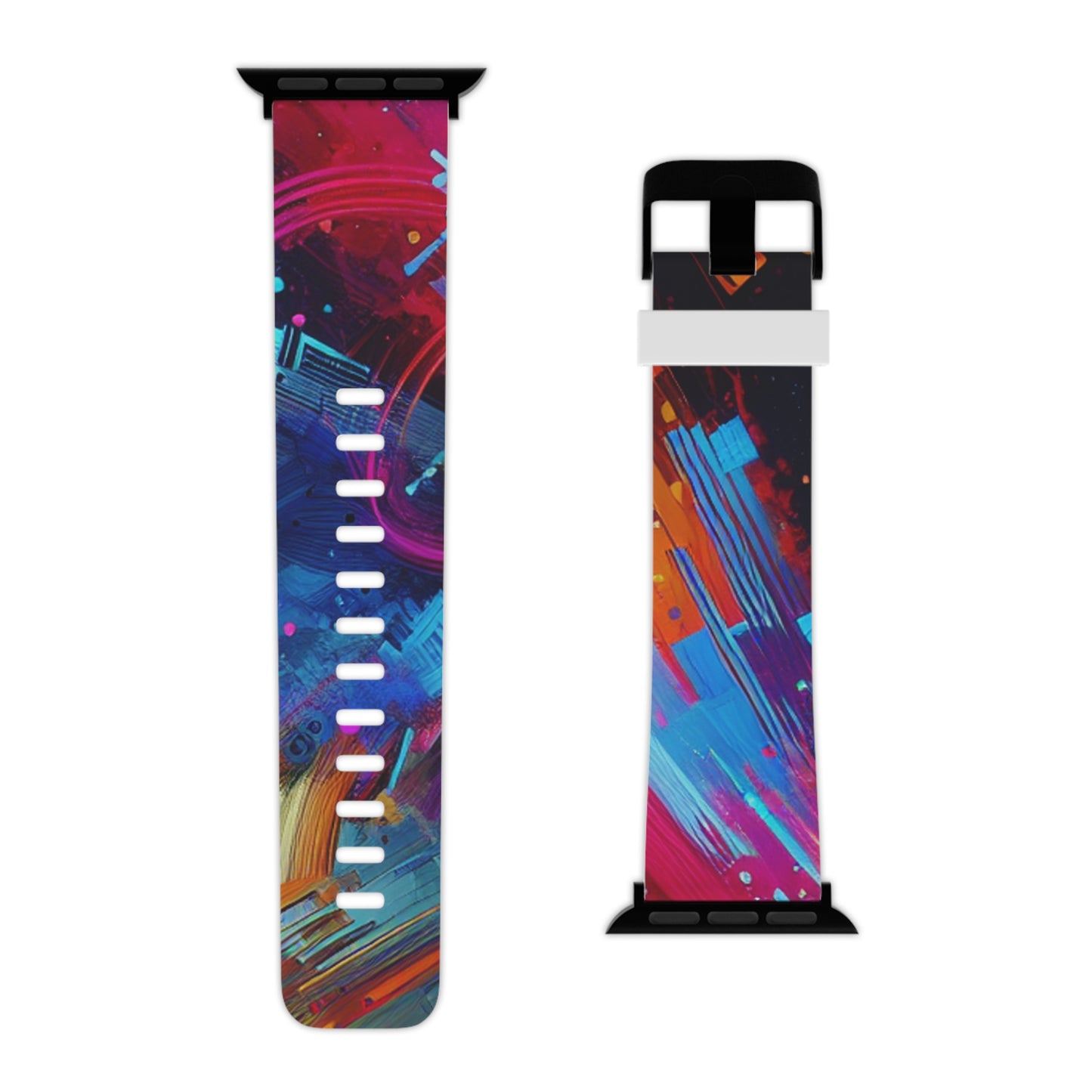 "Neon Confetti Cascade" - Trippy Infinity Patterns Iwatch Band