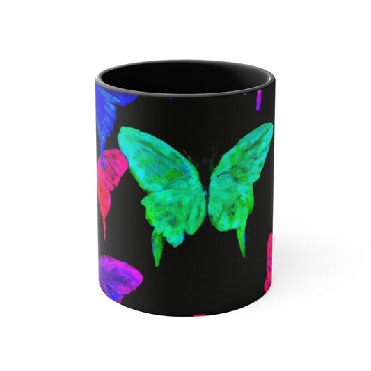 Neon Glitter Symphony Butterflies 11oz Mug