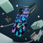 "Fantasia of Neon Butterflies" Neon Butterflies Premium Art Magsafe Magnet Tough IPhone 13 14 15 Pro Plus Max and Mini in Matte and Glossy Phone cases