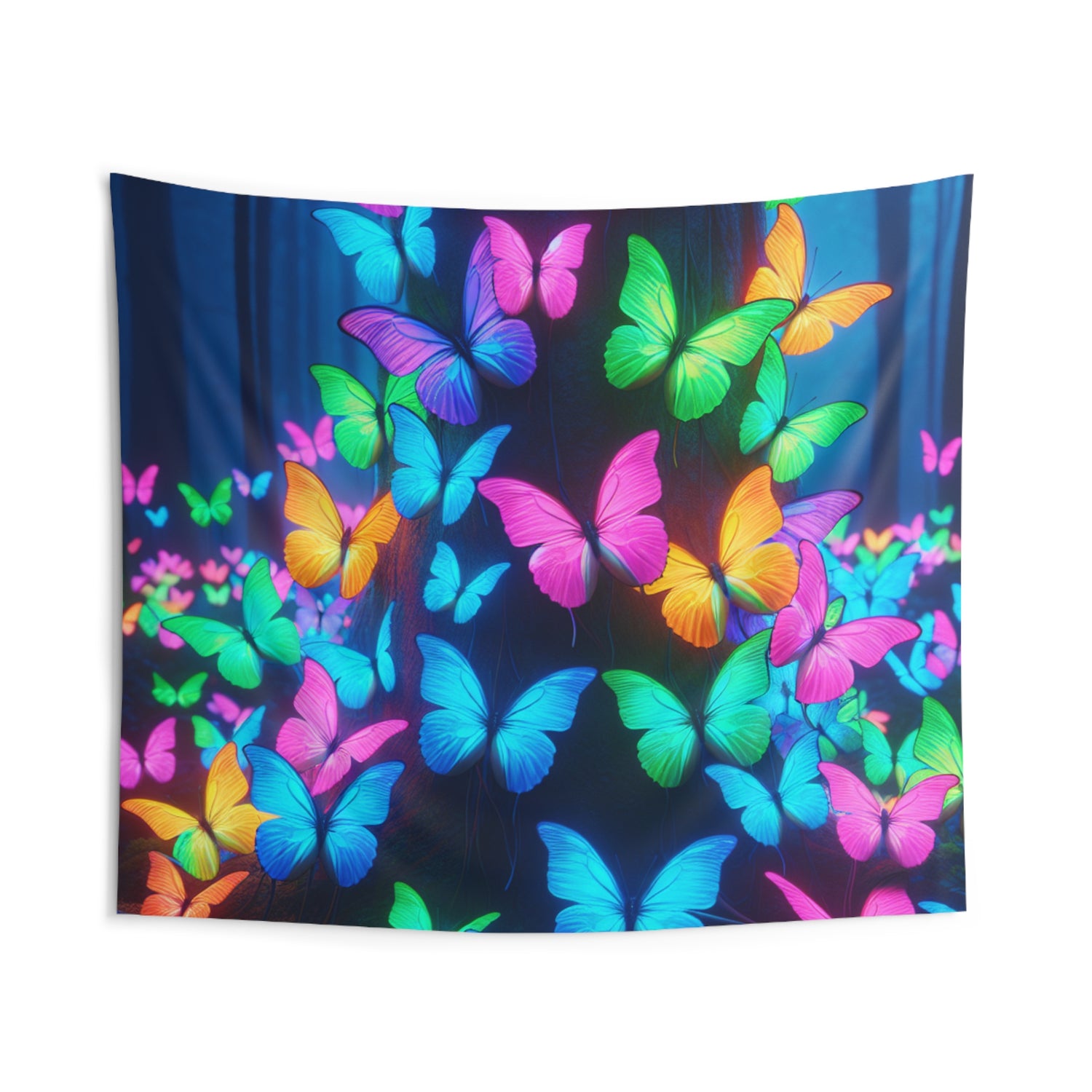 Neon Flight Swirl NEON Butterflies Art Tapestry