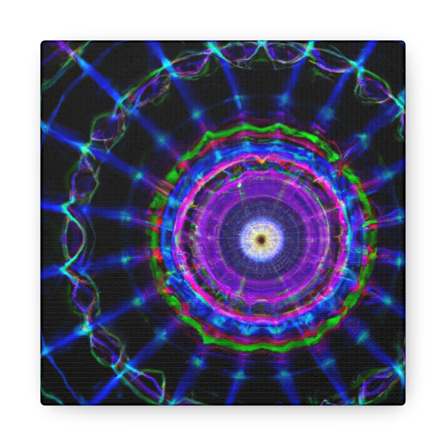 Neon Infinity Vortex. Trippy Infinity Patterns Art Canvas
