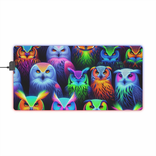 Neonat Owlarium NEON Owls Art LED Mousepad