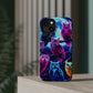 "Neon Splash of Owls" Neon Owls Premium Art Magsafe Magnet Tough IPhone 13 14 15 Pro Plus Max and Mini in Matte and Glossy Phone cases