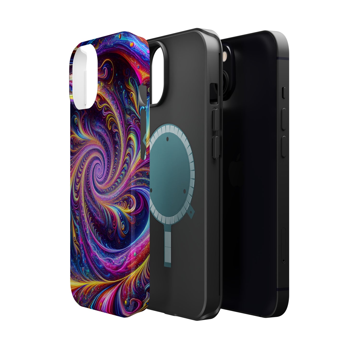 Vivid Psychedelic Cosmic Euphoria. Neon Trippy Infinity Patterns Premium Art Magsafe Magnet Tough IPhone 13 14 15 Pro Plus Max and Mini in Matte and Glossy Phone cases