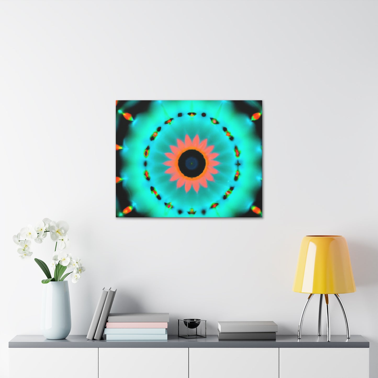 Cosmic Chroma Maze. Trippy Infinity Patterns Art Canvas