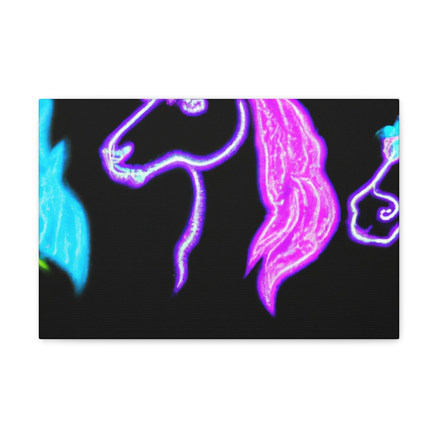 Neon Unicornscape. NEON Unicorns Art Canvas