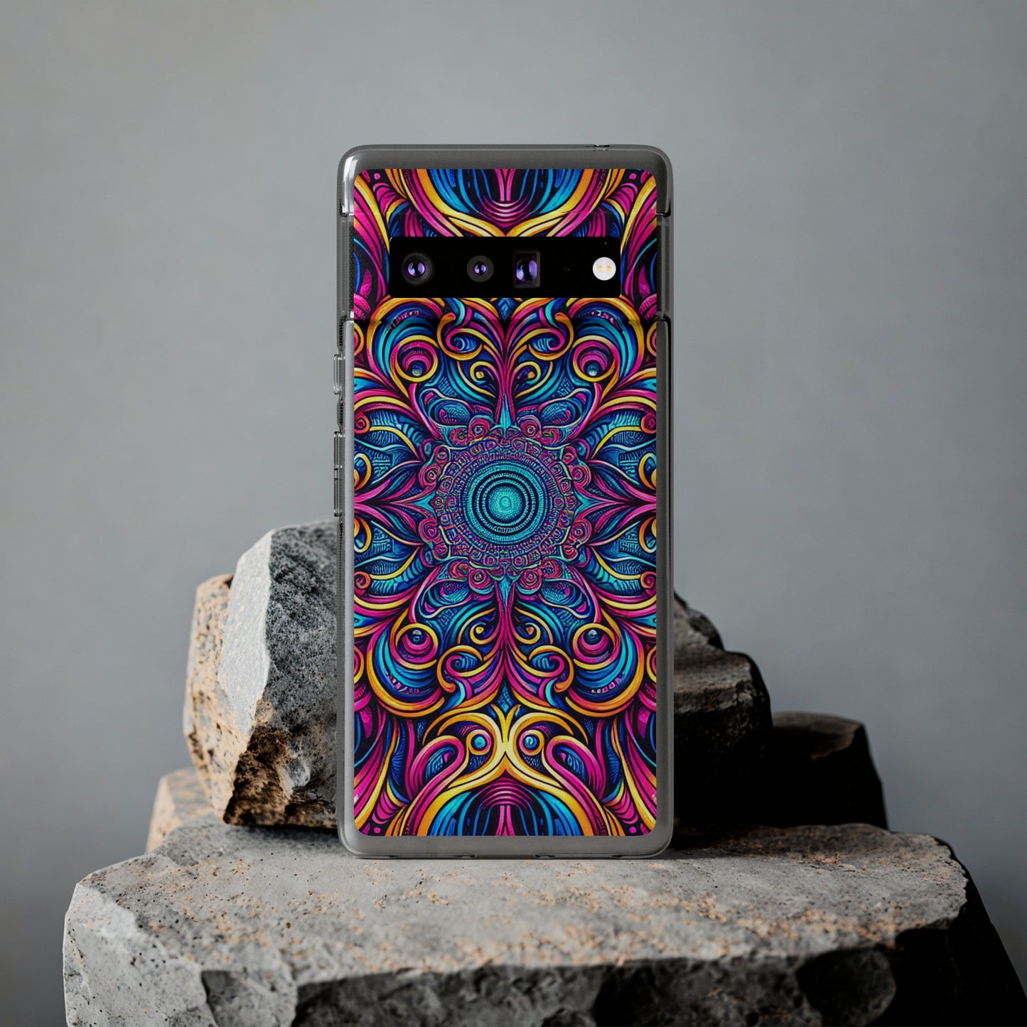 "Fantasia of Fluorescence" Infinity Patterns Art Polycarbonate Phone Case Samsung Galaxy s21 s22 Google Pixel 6 Iphone 11 12 13 14 Pro Max Mini Plus