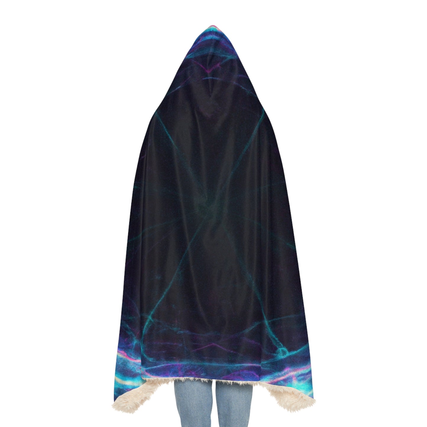 'Vibrant Cosmos' - NEON Infinity Patterns Art Hooded Snuggle Blanket