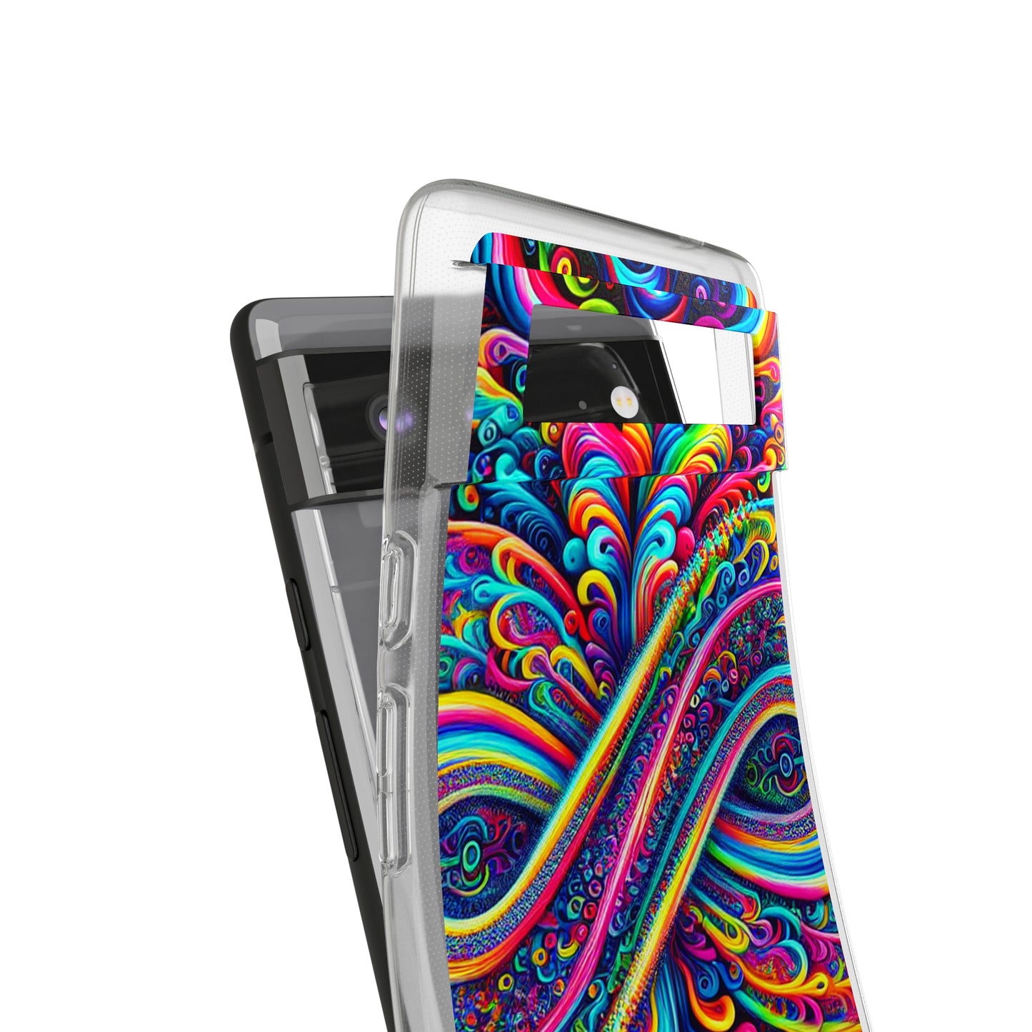 'Infinite Neon Illusion' Infinity Patterns Art Polycarbonate Phone Case