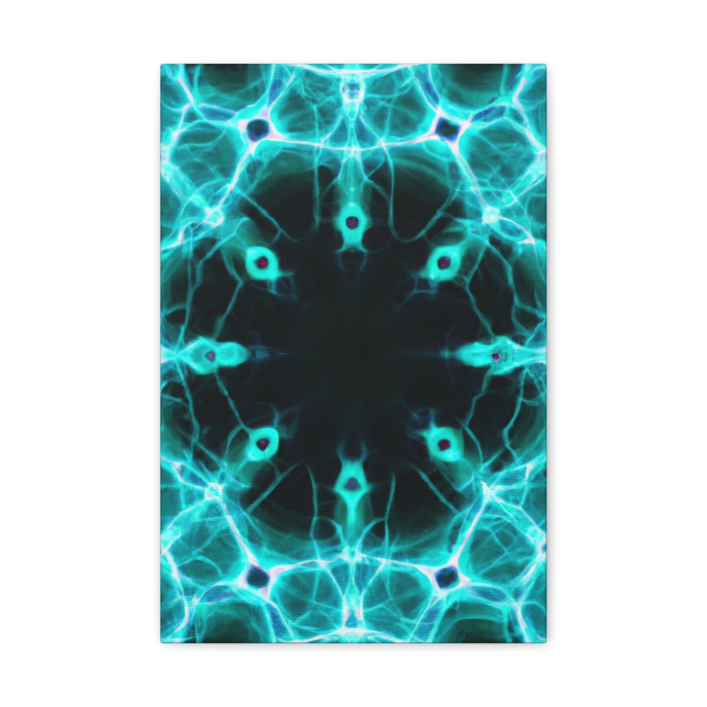 Vortexed Neon Nebula Splatter. Trippy Infinity Patterns Art Canvas