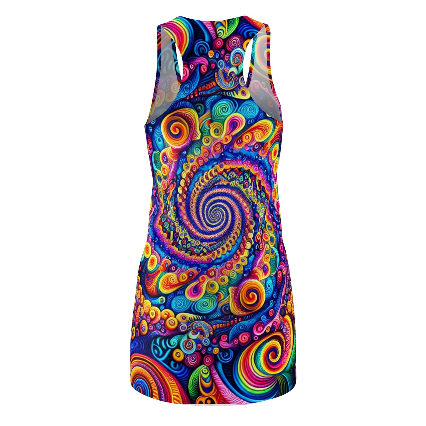 TDB Neon Infinty Cosmos. Trippy Infinity Patterns Racerback Dress
