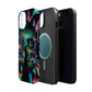 Neon Garden Delight. Neon Butterflies and Mushrooms Premium Art Magsafe Magnet Tough IPhone 13 14 15 Pro Plus Max and Mini in Matte and Glossy Phone cases