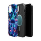 Neon Glitterbug Heaven. Neon Butterflies and Mushrooms Premium Art Magsafe Magnet Tough IPhone 13 14 15 Pro Plus Max and Mini in Matte and Glossy Phone cases