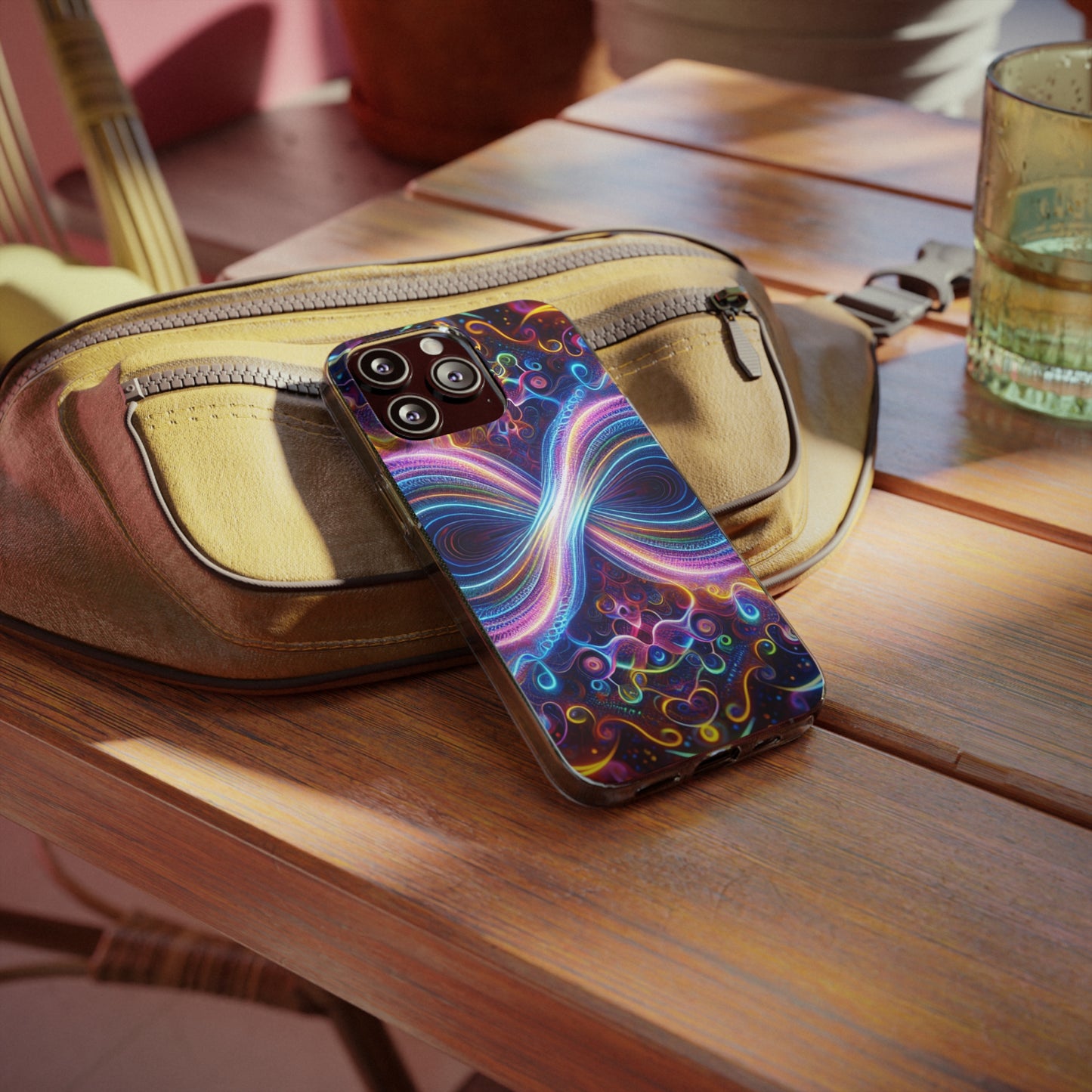 "Neon Infinity Bliss" Infinity Patterns Art Polycarbonate Phone Case