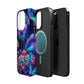 Neon Ecstasy. Neon Butterflies and Mushrooms Premium Art Magsafe Magnet Tough IPhone 13 14 15 Pro Plus Max and Mini in Matte and Glossy Phone cases